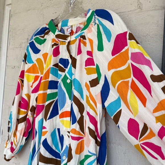 Tabitha Brown x Target Tropical Botanical Print Cover- Up Shirtdress Size Small - Picture 5 of 10